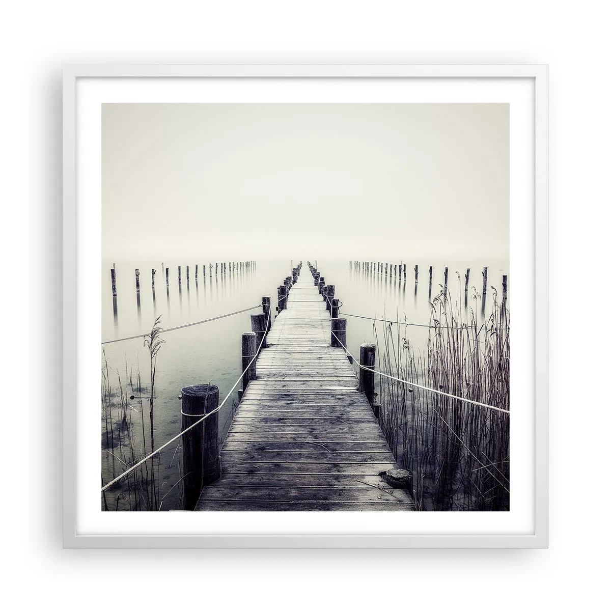 Affiche dans un cadre blanc - Poster - Plongez dans la paix - 60x60 cm