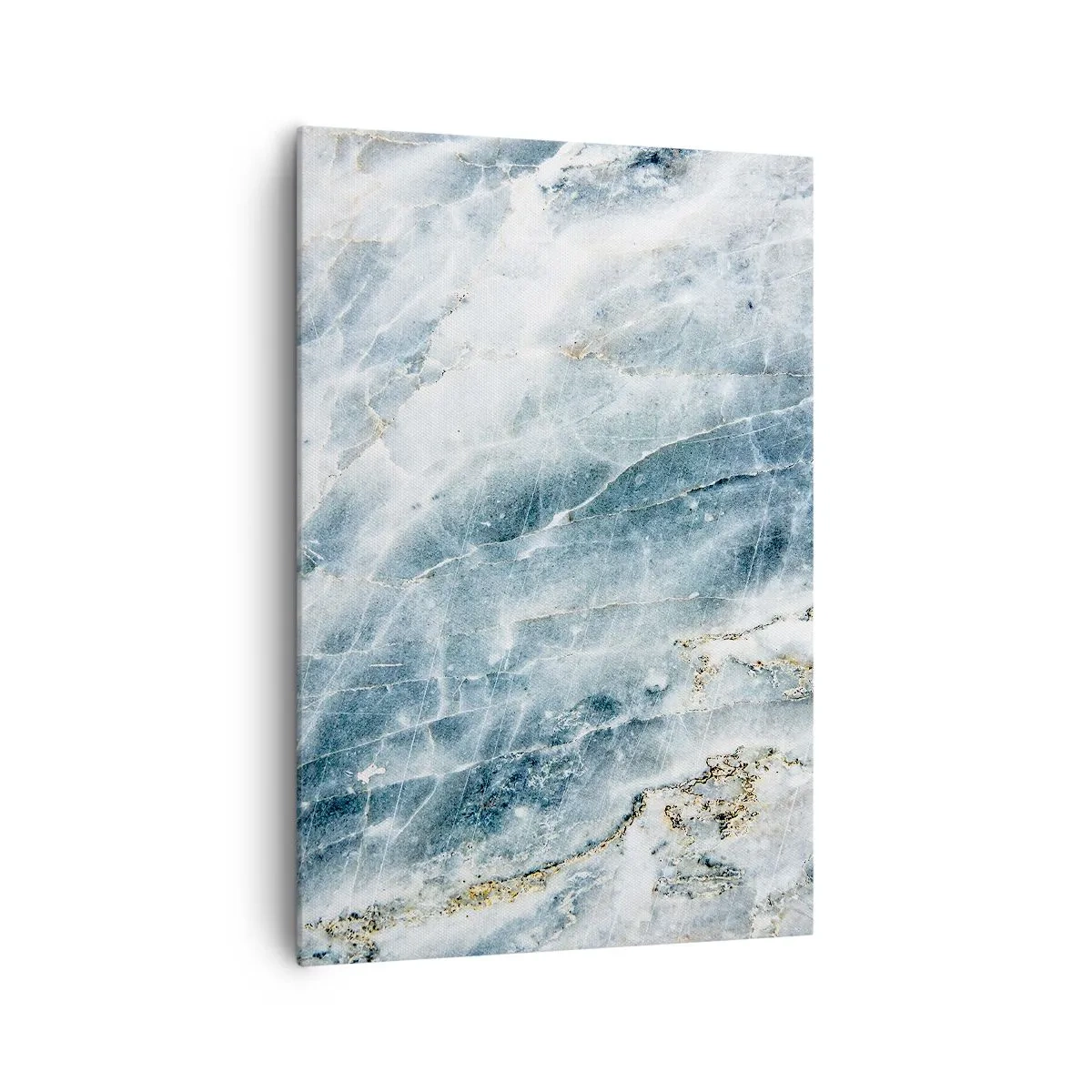 Impression sur toile - Image sur toile - Texture de marbre dans des tons de bleu et de blanc - 70x100cm - Monde de glace - Décoration murale moderne pour le salon et la chambre ARTTOR