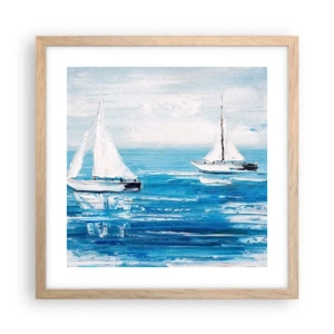 Affiche dans un chêne clair - Poster - Avec un ami à mes côtés - 40x40 cm