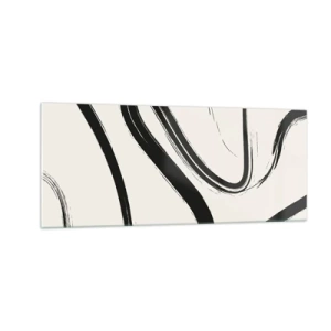 Impression sur verre - Image sur verre - Fantaisie en noir et blanc - 100x40 cm