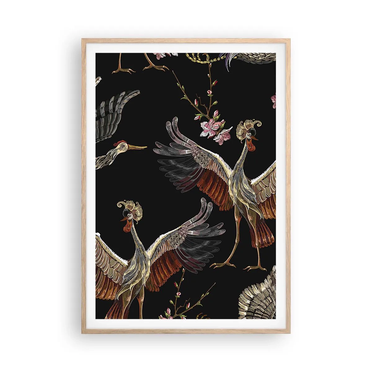 Affiche dans un chêne clair - Poster - Un oiseau de conte de fées - 70x100 cm