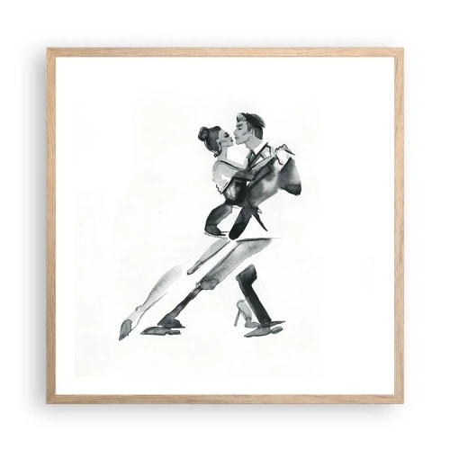 Affiche dans un chêne clair - Poster - En un battement - 60x60 cm