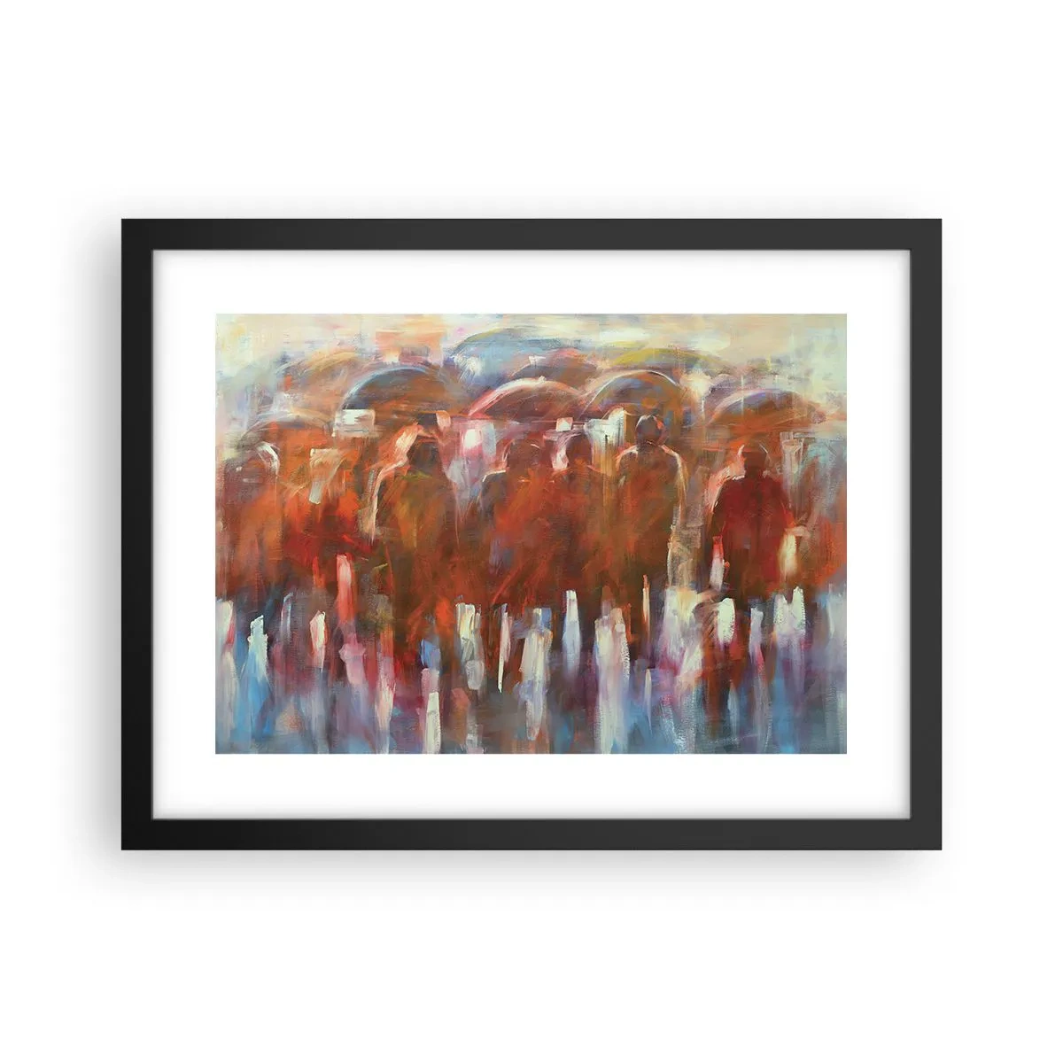 Affiche dans un cadre noir - Poster - Identiques sous la pluie et dans le brouillard - 40x30 cm