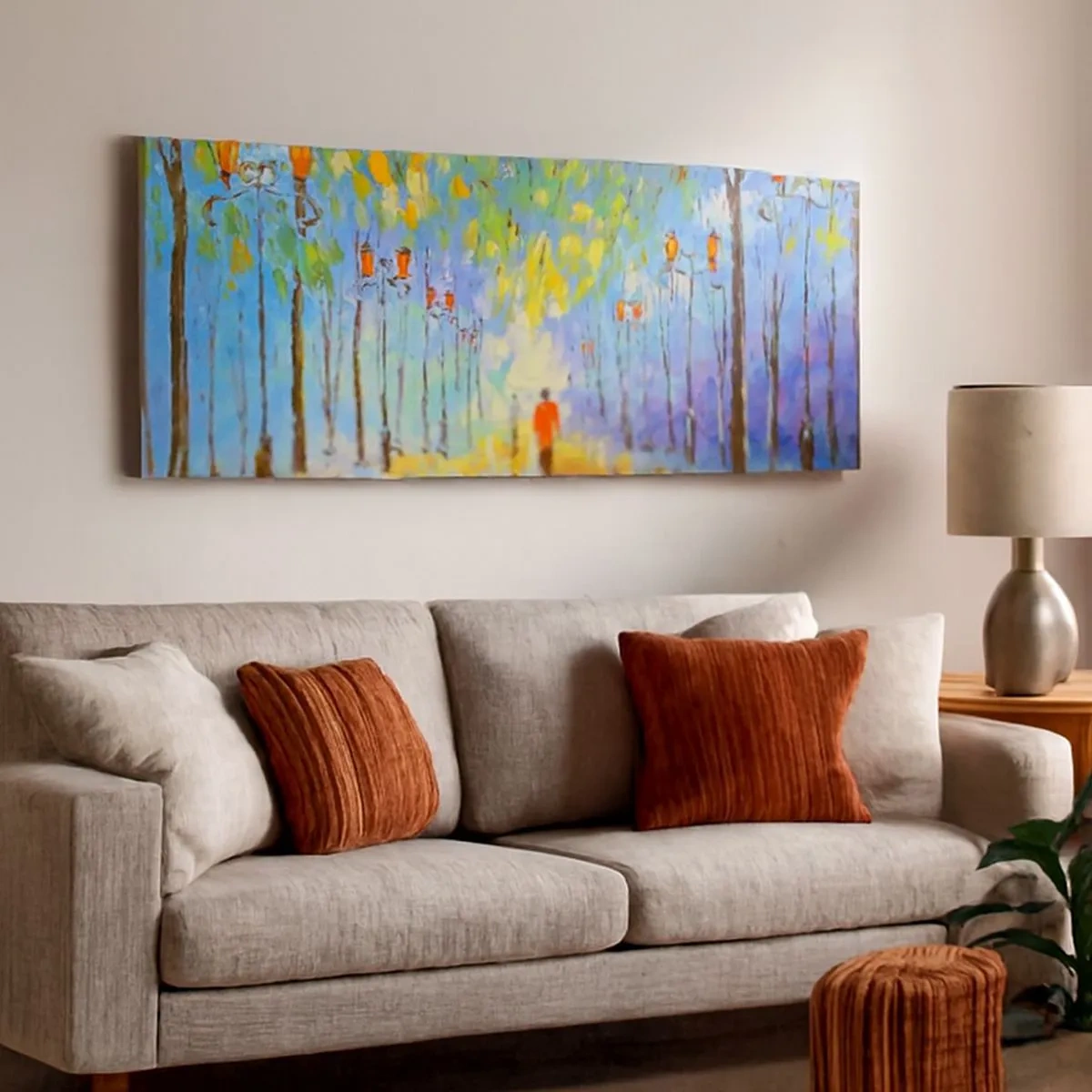 Impression sur toile - Image sur toile - Chant nocturne de la pluie - 100x40 cm