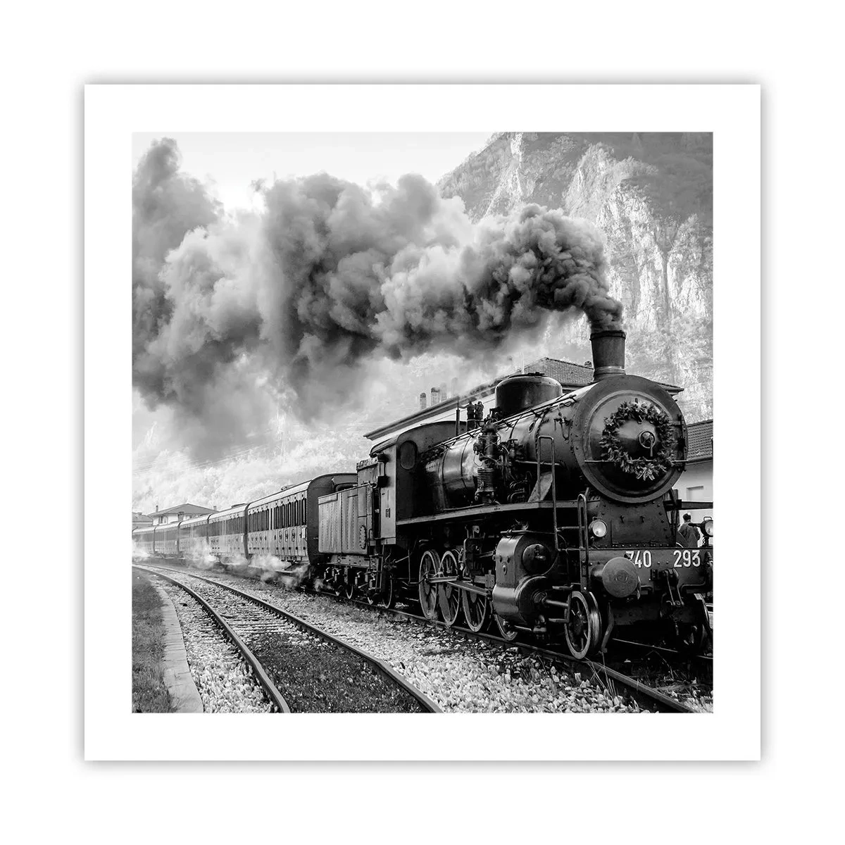 Affiche - Poster - Attend à la gare... - 50x50 cm