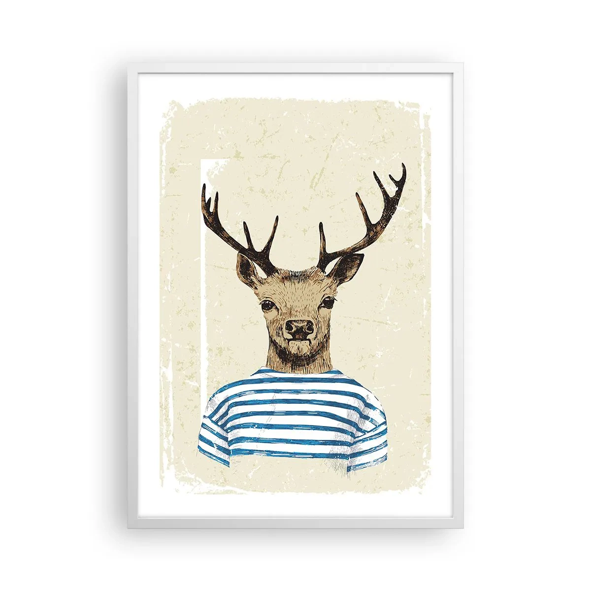 Affiche dans un cadre blanc - Poster - Parce que j'aime les chemises rayées - 50x70 cm