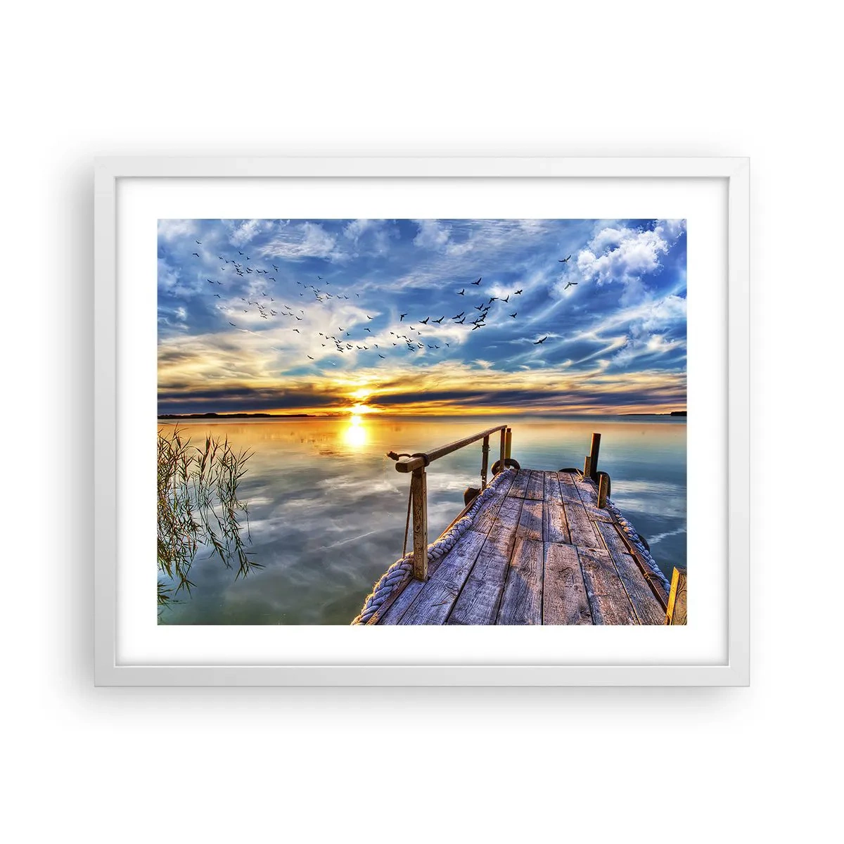 Affiche dans un cadre blanc - Poster - Le vent se repose - 50x40 cm