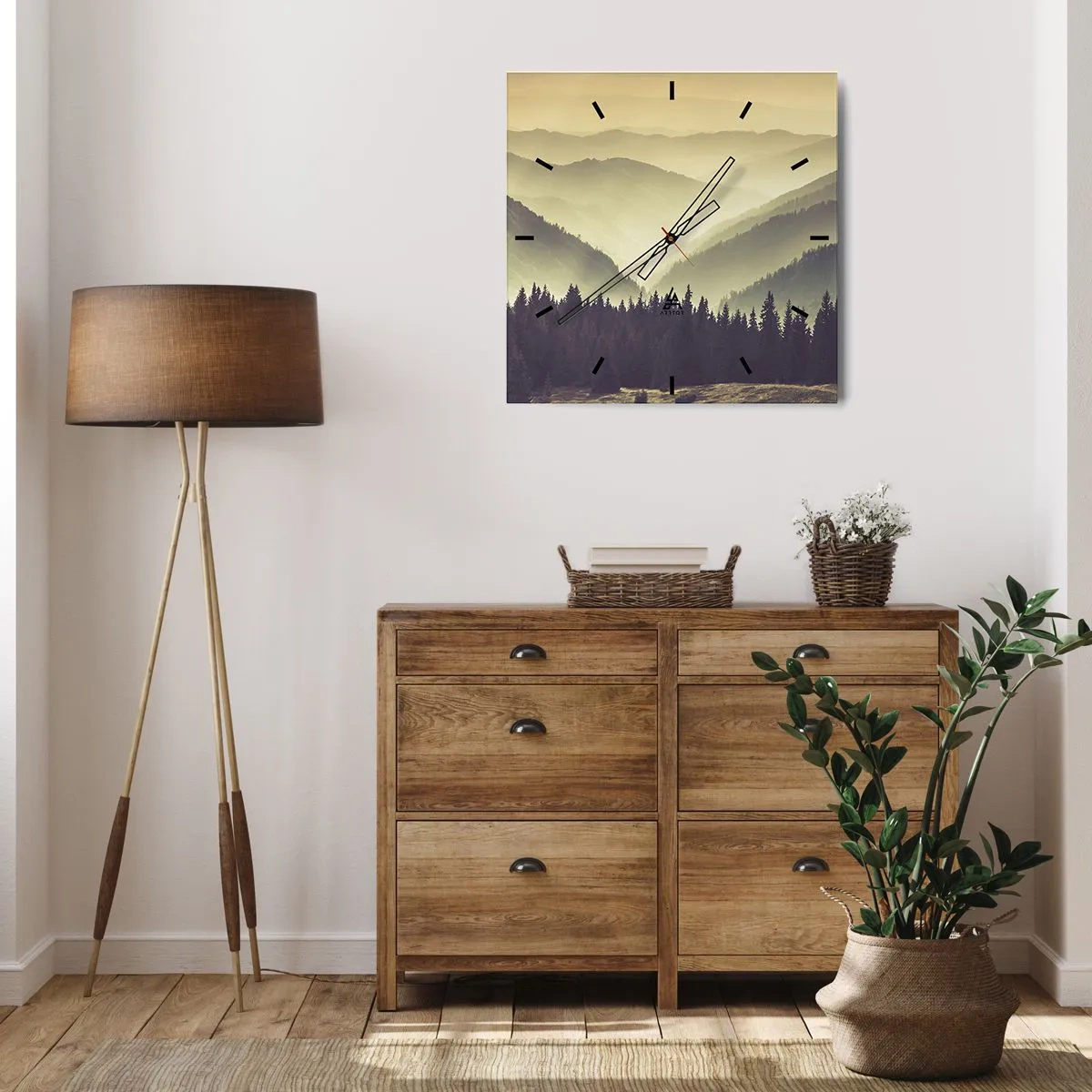 Horloge murale - Pendule murale - Derrière les sept montagnes… - 30x30 cm