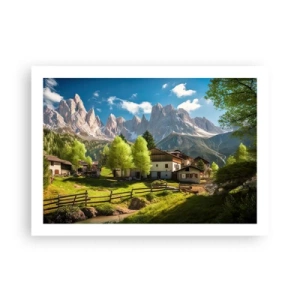 Affiche - Poster - Idylle alpine - 70x50 cm