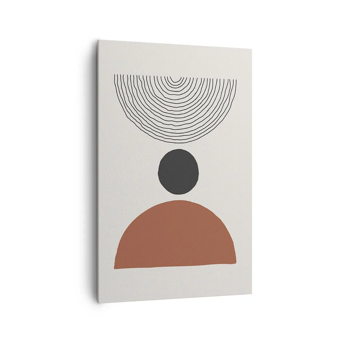 Impression sur toile - Image sur toile - Figures géométriques abstraites aux couleurs chaudes - 80x120cm - Au centre de l'attention - Décoration murale moderne pour le salon et la chambre ARTTOR