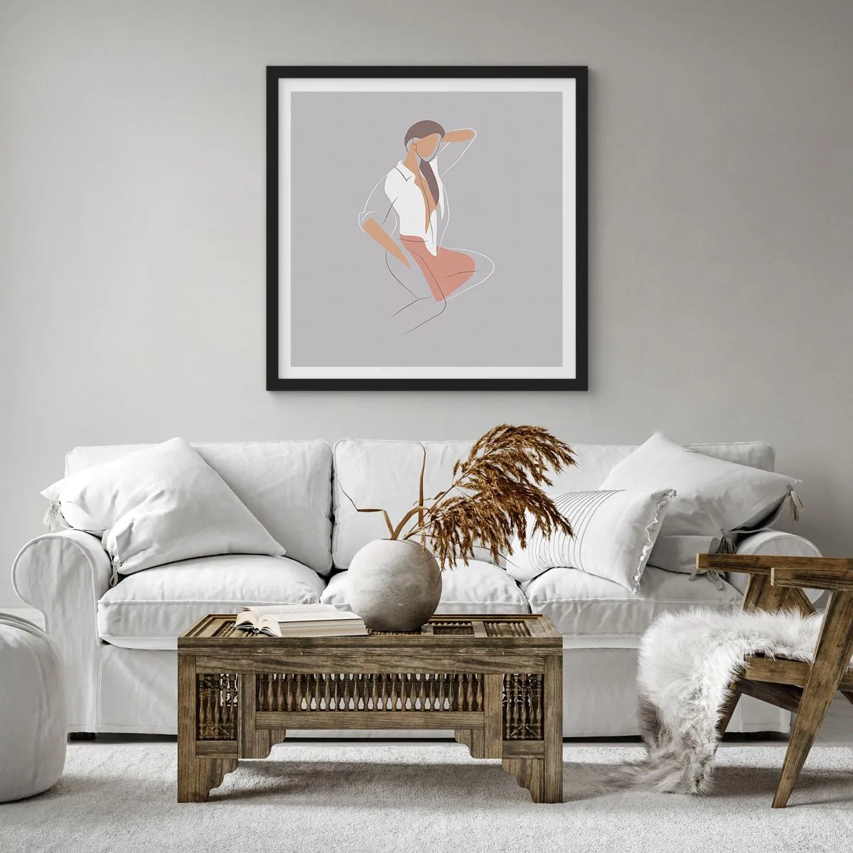 Affiche dans un cadre noir - Poster - Contour gracieux - 50x50 cm