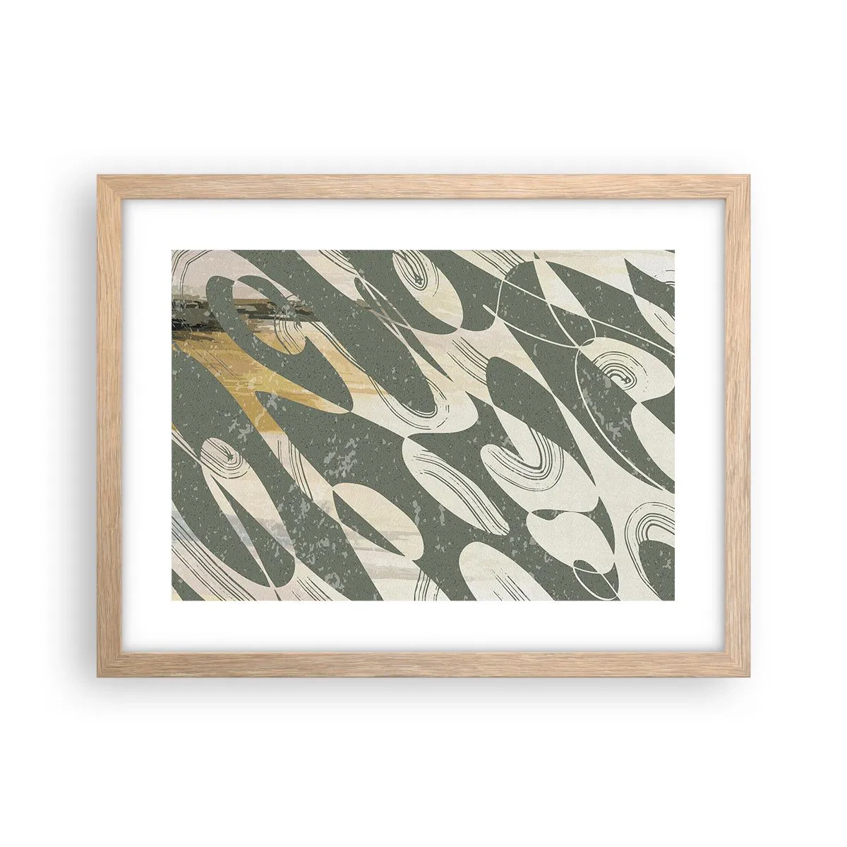 Affiche dans un chêne clair - Poster - Abstraction rythmique - 40x30 cm