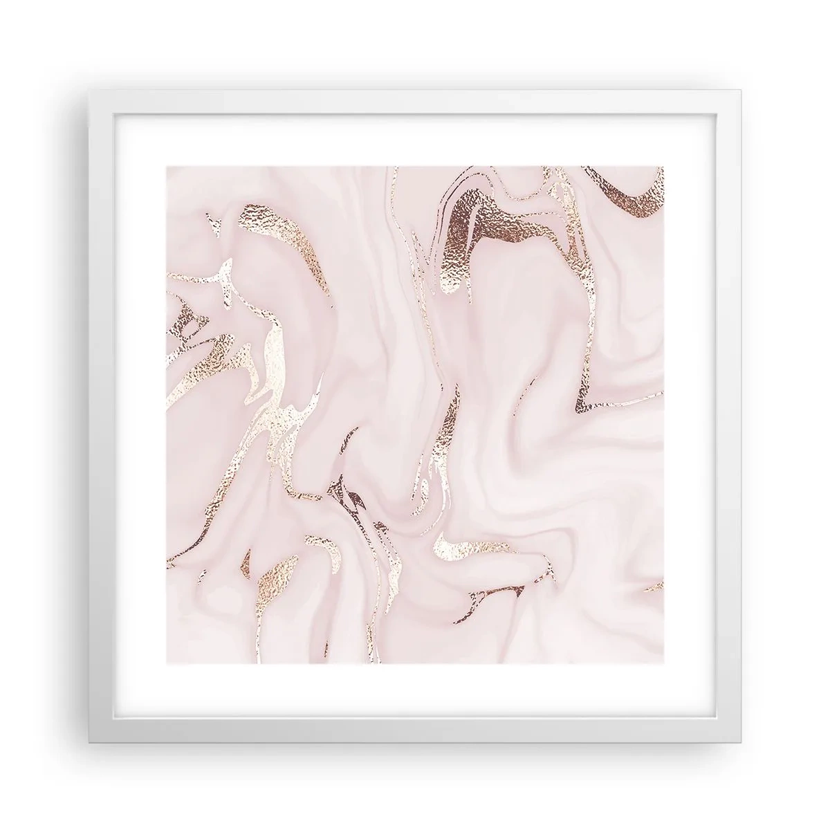 Affiche dans un cadre blanc - Poster - Dans un châle rose - 40x40 cm