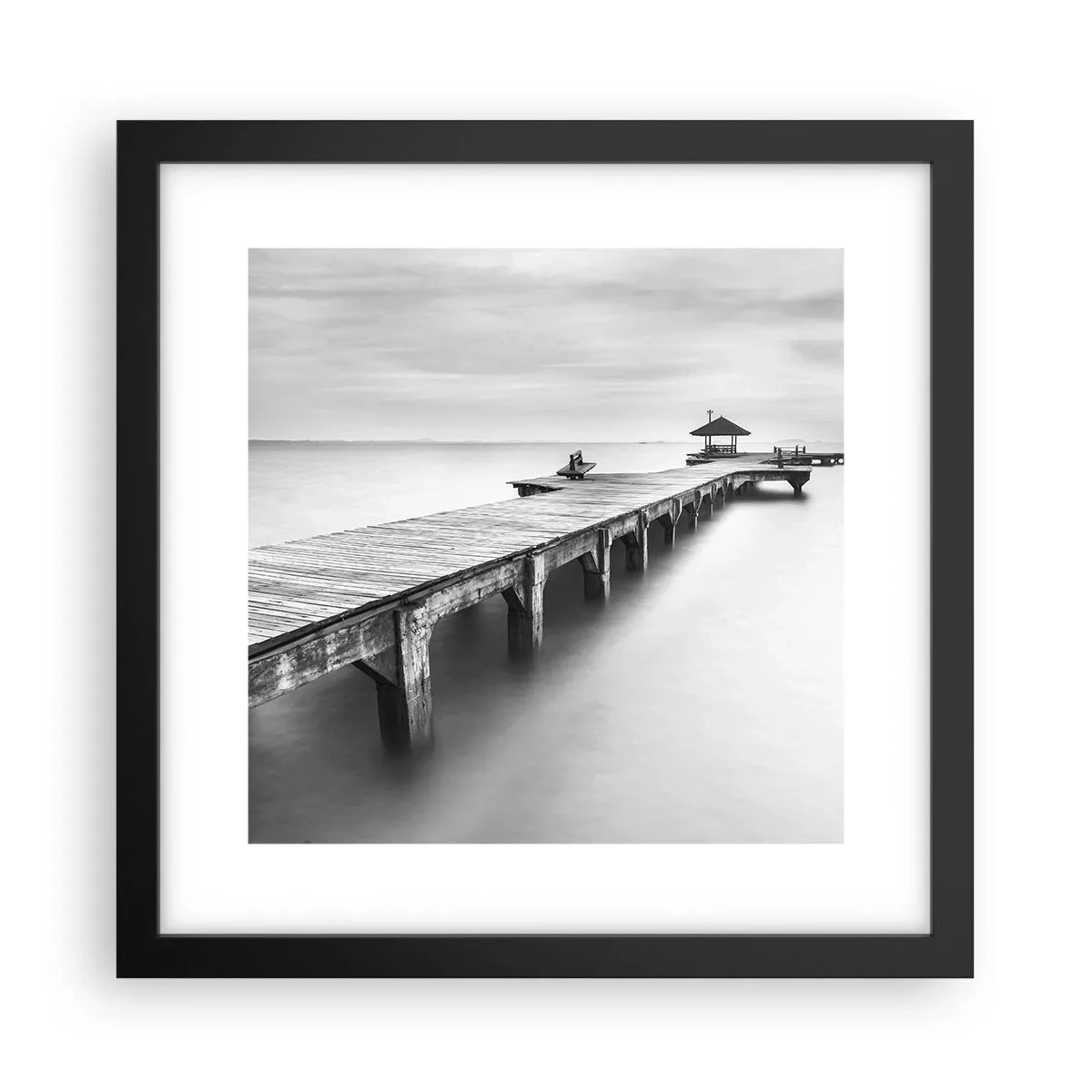 Affiche dans un cadre noir - Poster - À l'horizon - 30x30 cm