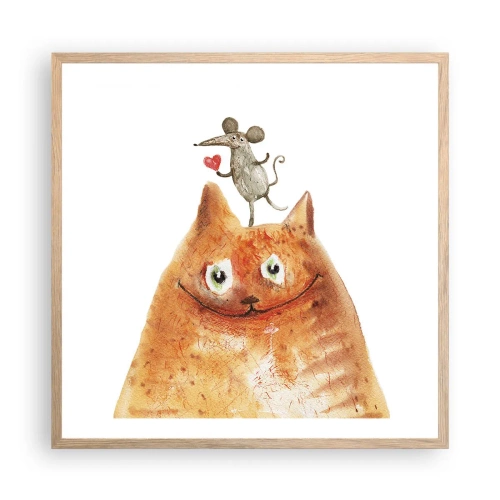 Affiche dans un chêne clair - Poster - Amour paradoxal - 60x60 cm