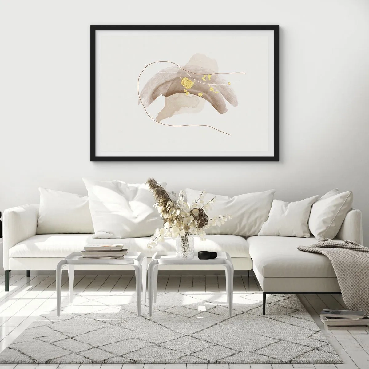 Affiche dans un cadre noir - Poster - rencontré dans l'espace - 91x61 cm