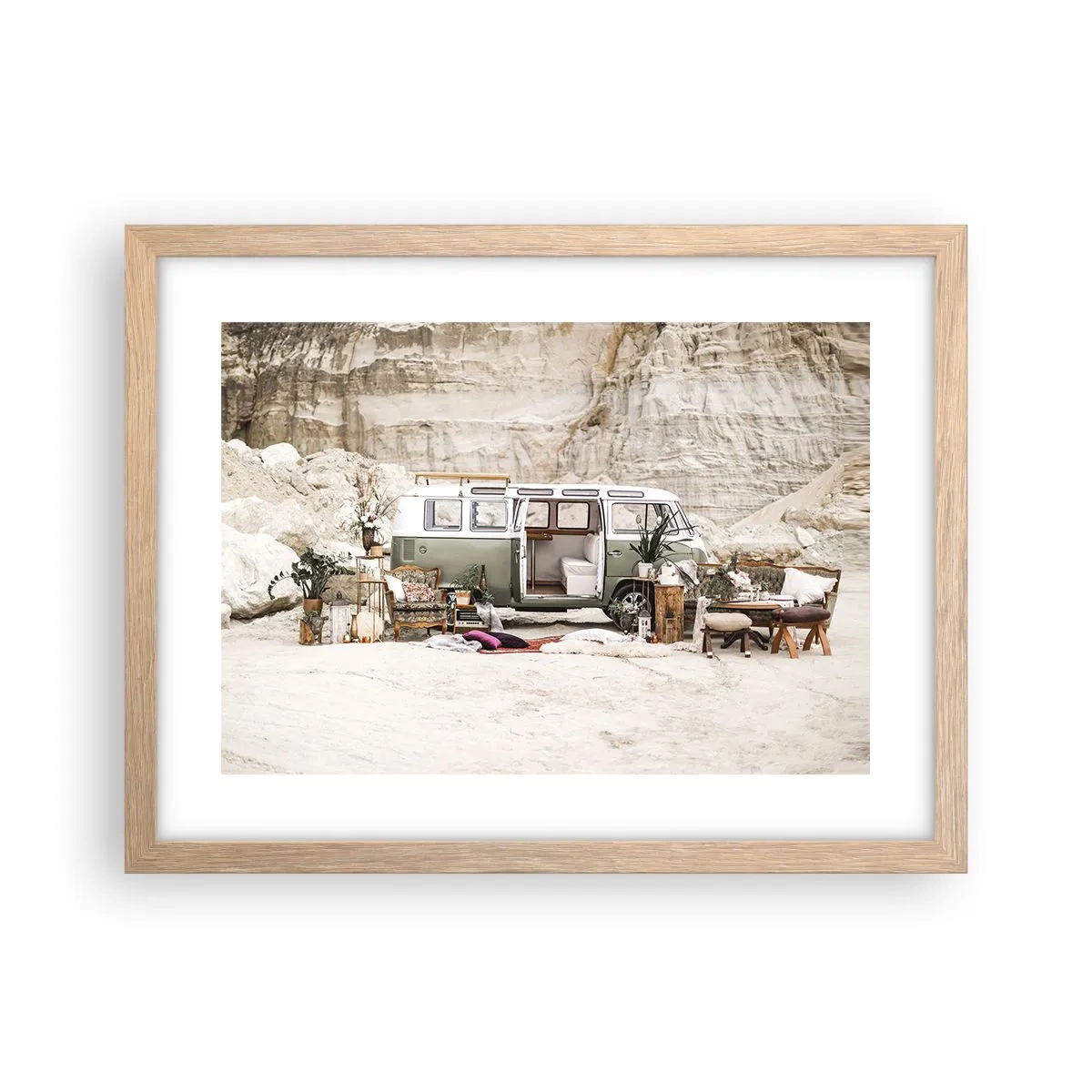 Affiche dans un chêne clair - Poster - Il est temps de commencer le voyage - 40x30 cm