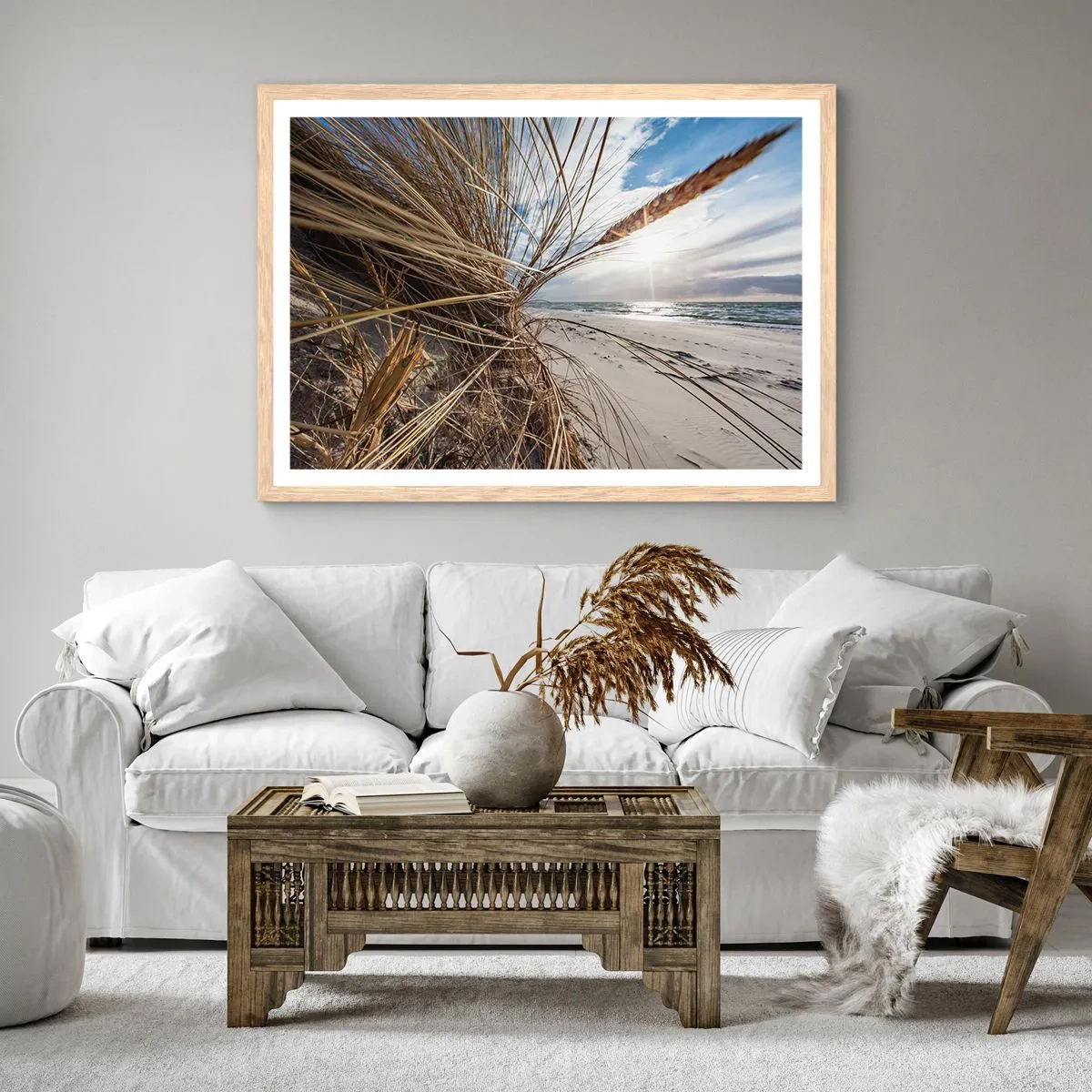 Affiche dans un chêne clair - Poster - Rencontre des éléments - 100x70 cm