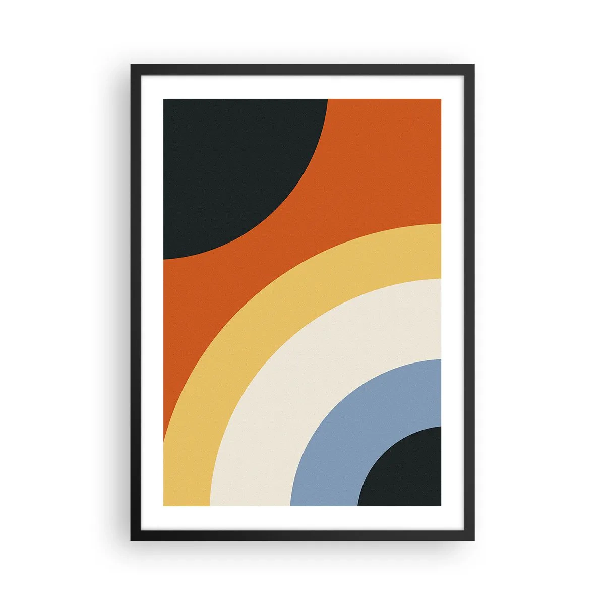 Affiche dans un cadre noir - Poster - Arcs et cercles colorés abstraits - 50x70cm - Vers son soi - Décoration murale moderne pour le salon et la chambre ARTTOR