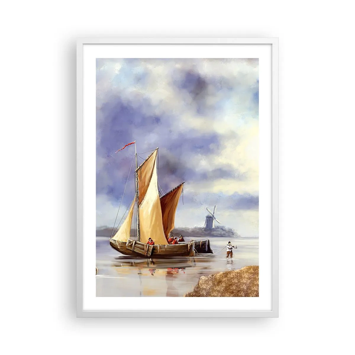 Affiche dans un cadre blanc - Poster - Retour de marin - 50x70 cm