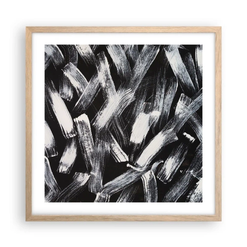 Affiche dans un chêne clair - Poster - L'abstraction dans l'esprit industriel - 50x50 cm