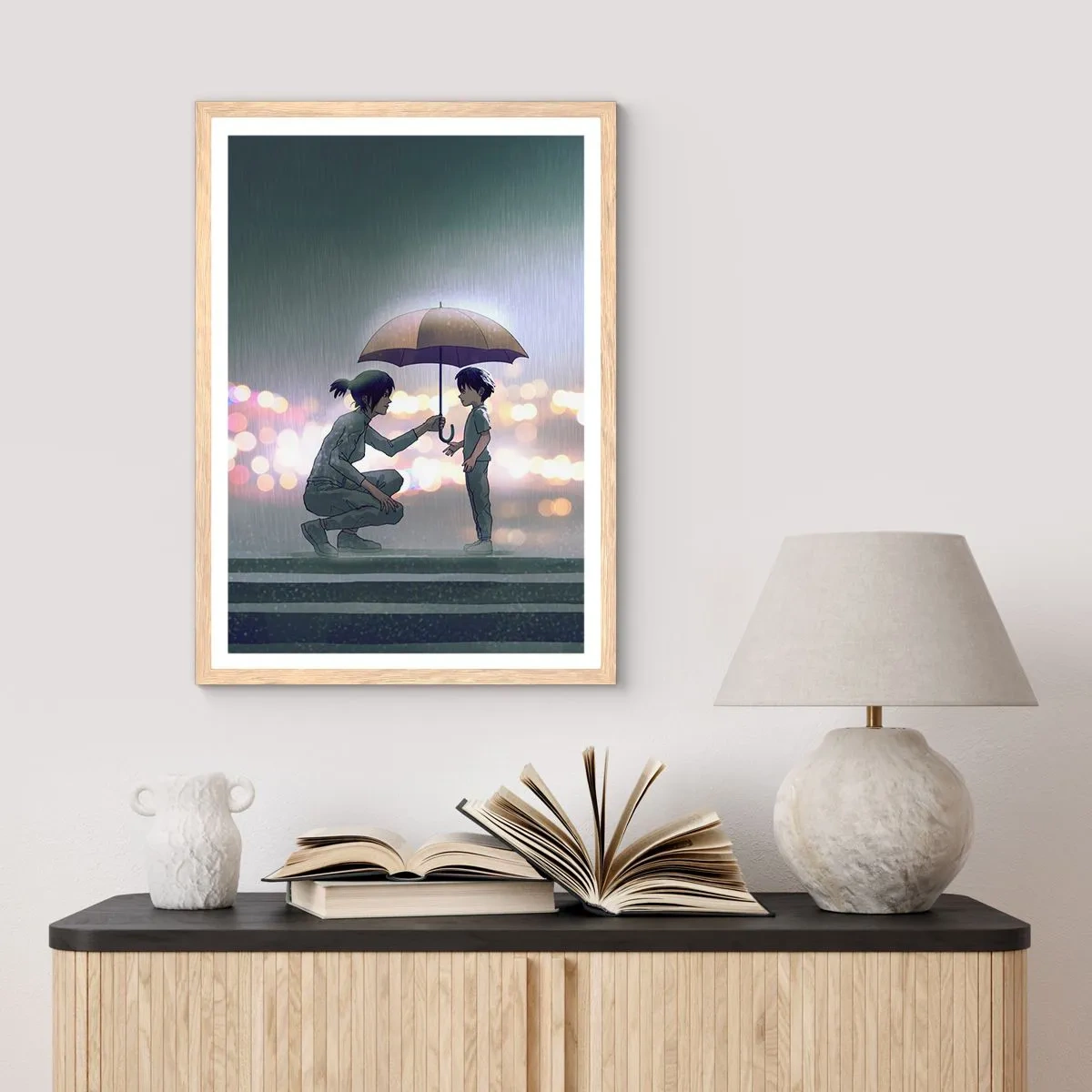 Affiche dans un chêne clair - Poster - Et maintenant, tout va bien - 70x100 cm