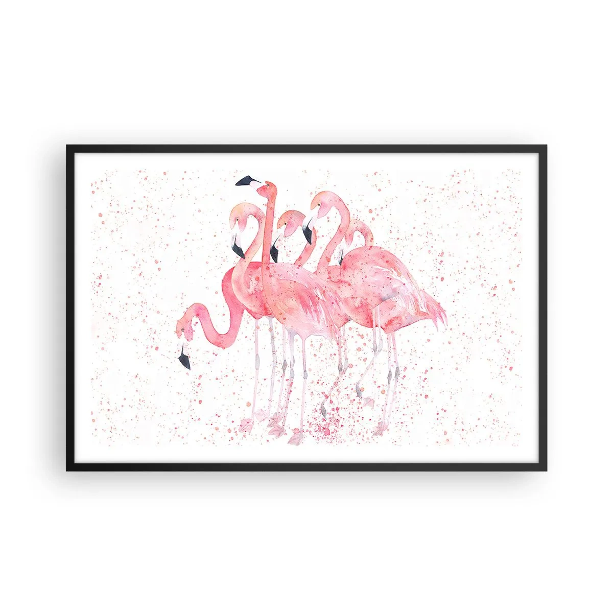 Affiche dans un cadre noir - Poster - Ensemble rose - 91x61 cm