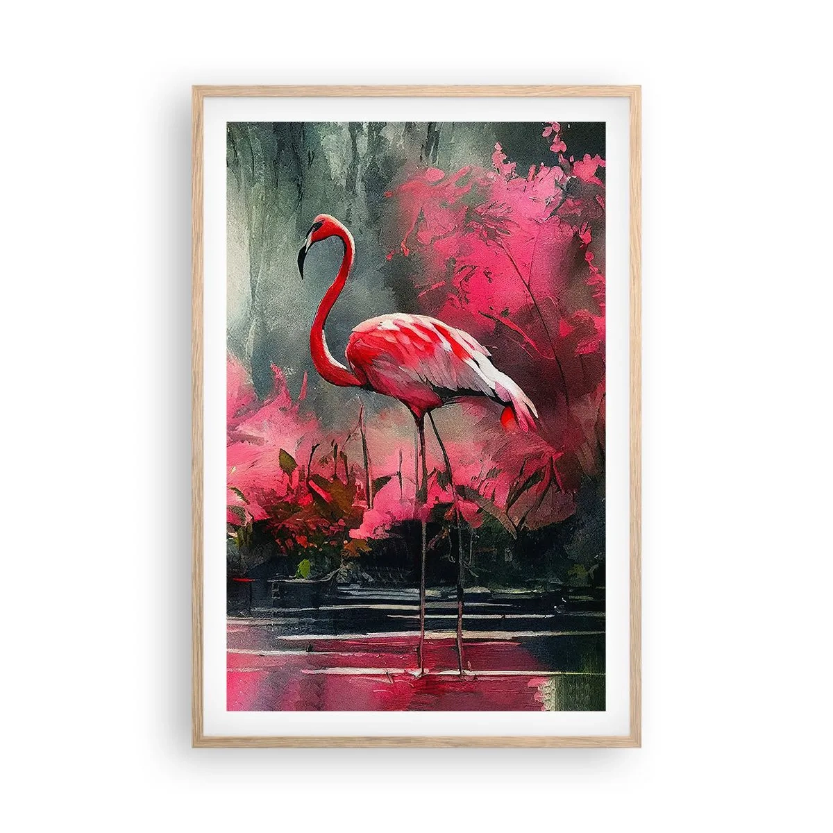 Affiche dans un chêne clair - Poster - Une leçon de grâce naturelle - 61x91 cm