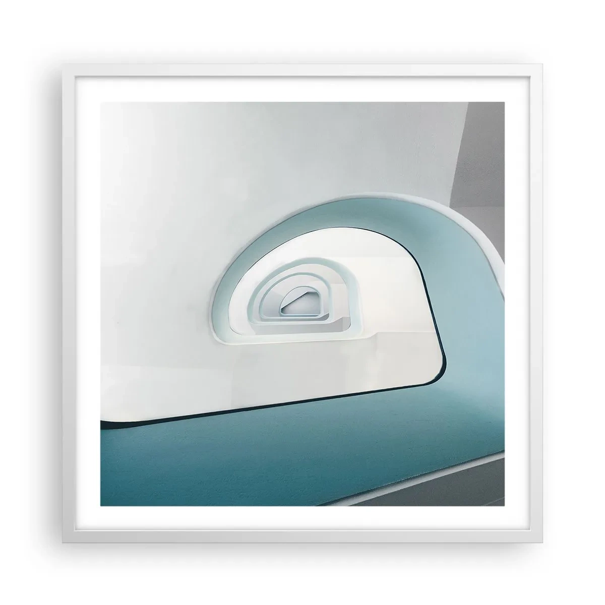 Affiche dans un cadre blanc - Poster - Au profondeur du bleu - 60x60 cm