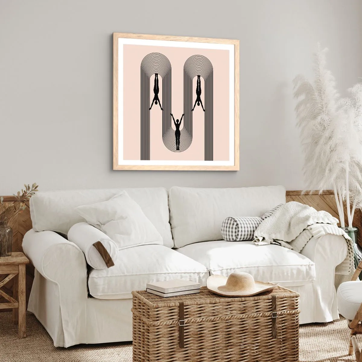 Affiche dans un chêne clair - Poster - Les jambes en l’air - 30x30 cm