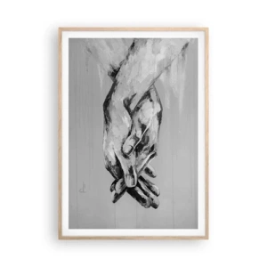 Affiche dans un chêne clair - Poster - Début... - 70x100 cm