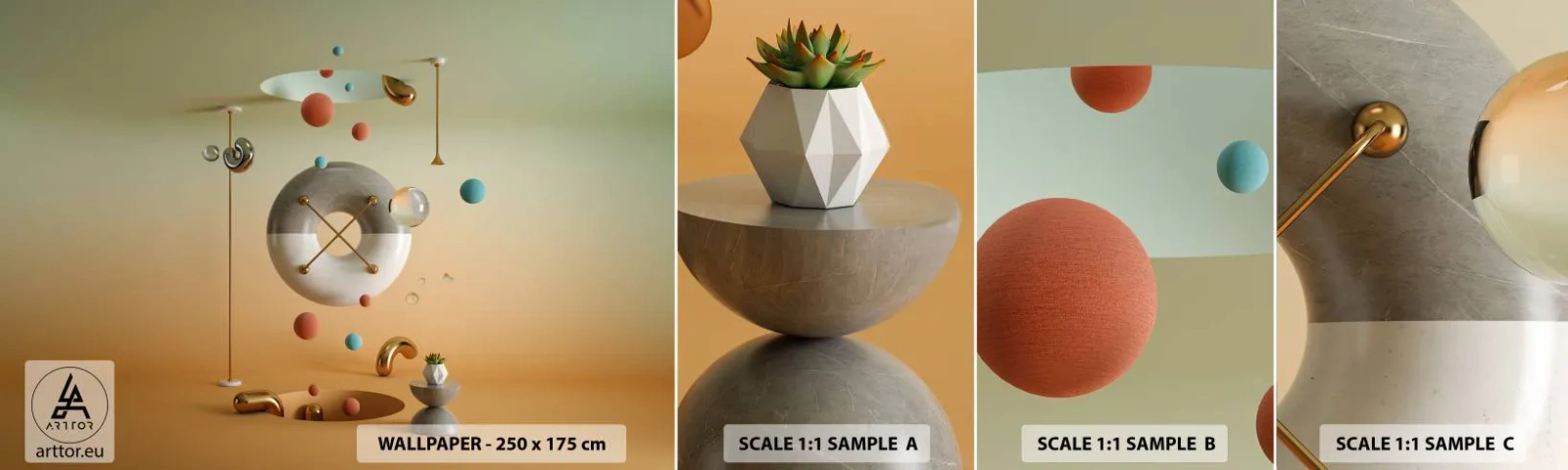 Échantillon de Papier Peint Autocollant Deluxe Sticker - Tout peut arriver - Abstraction, Surréalisme, 3D - 100x30 cm