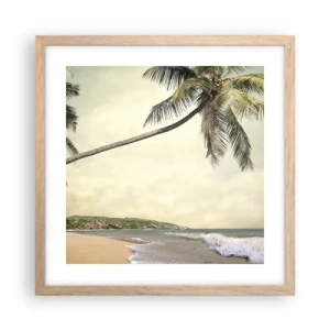 Affiche dans un chêne clair - Poster - Rêve tropical - 40x40 cm