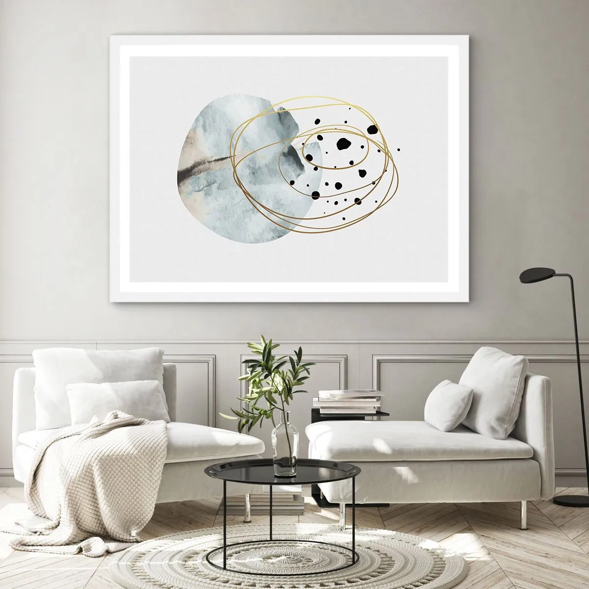 Affiche dans un cadre blanc - Poster - Emmêlement de l'espace - 70x50 cm