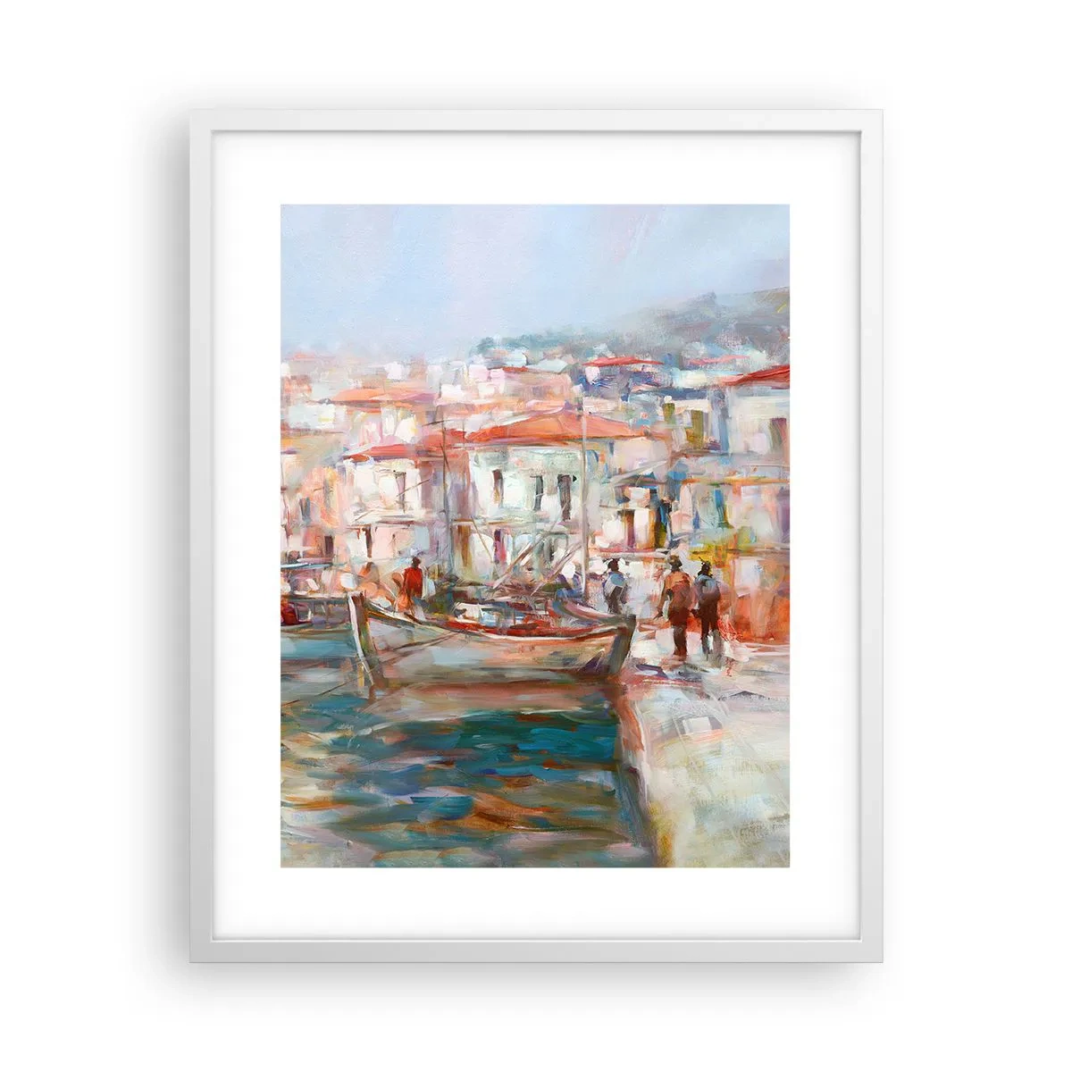 Affiche dans un cadre blanc - Poster - Vacances pastelles - 40x50 cm