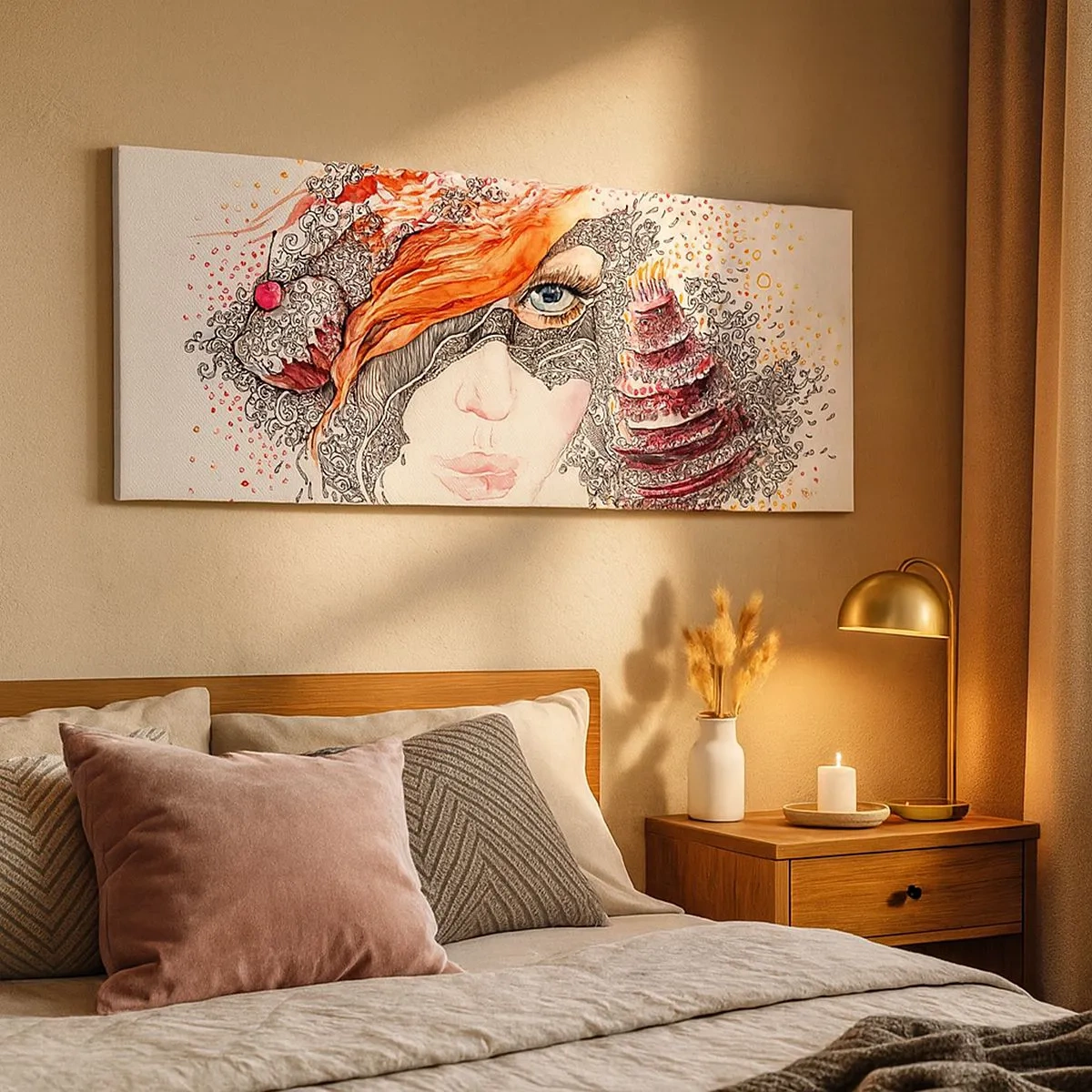 Impression sur toile - Image sur toile - Avec elle, c'est tous les jours la fête - 100x40 cm