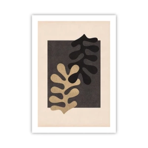 Affiche - Poster - Graphiques abstraits minimalistes avec des formes organiques - 50x70cm - Absence et complément - Décoration murale moderne pour le salon et la chambre ARTTOR