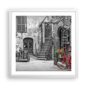 Affiche dans un cadre blanc - Poster - Ruelle toscane - 50x50 cm