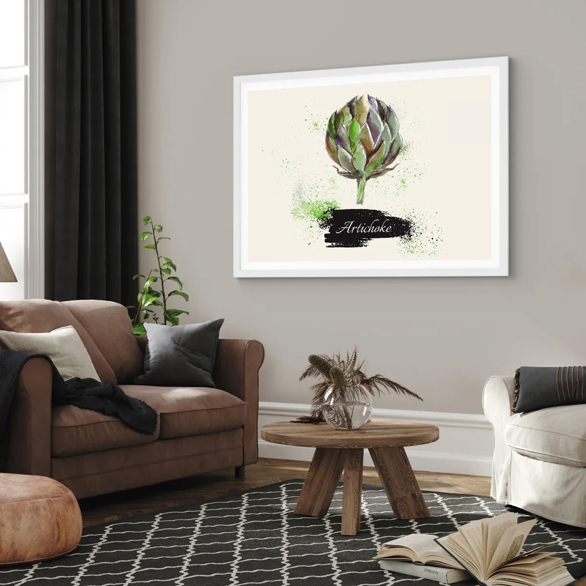 Affiche dans un cadre blanc - Poster - Vive les légumes! - 91x61 cm