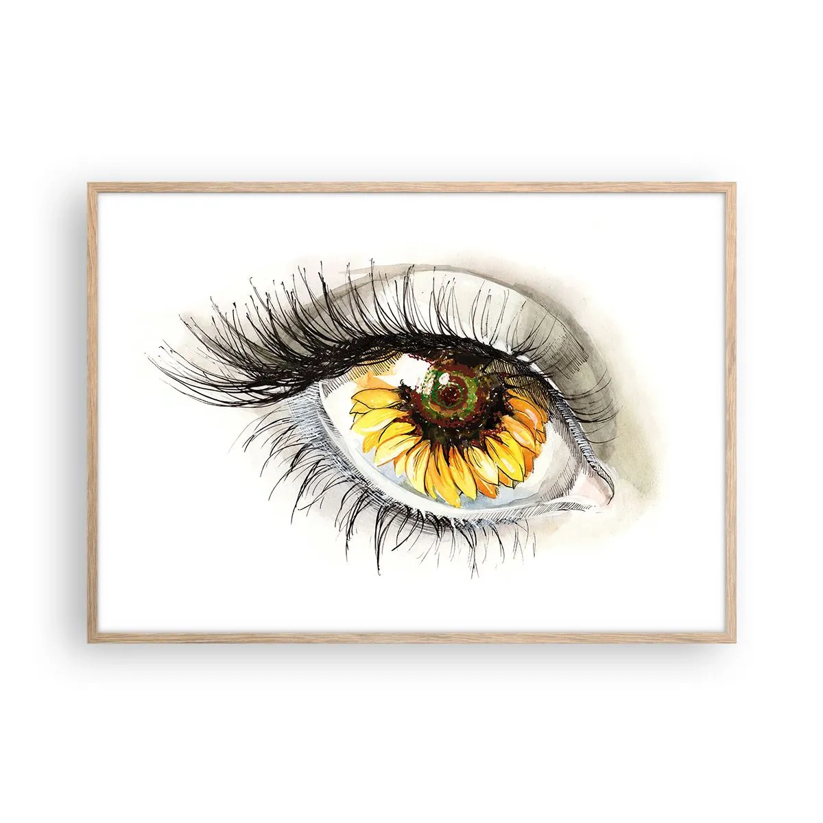 Affiche dans un chêne clair - Poster - Un look aussi chaud que l'été - 100x70 cm