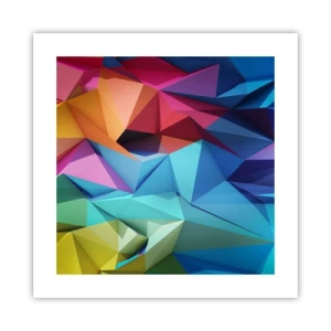 Affiche - Poster - Origami arc-en-ciel - 40x40 cm
