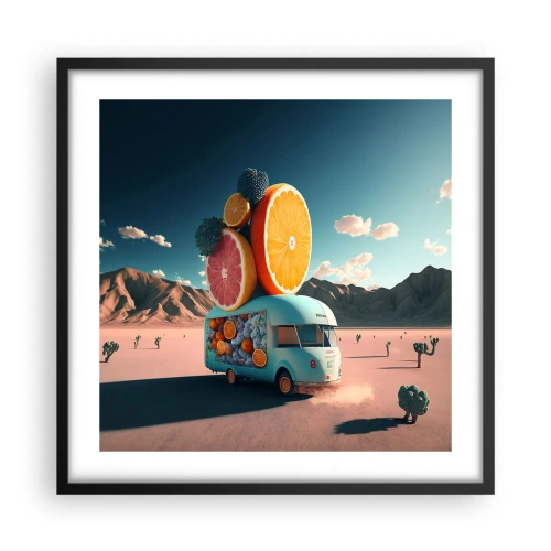 Affiche dans un cadre noir - Poster - Le goût des vacances - 50x50 cm