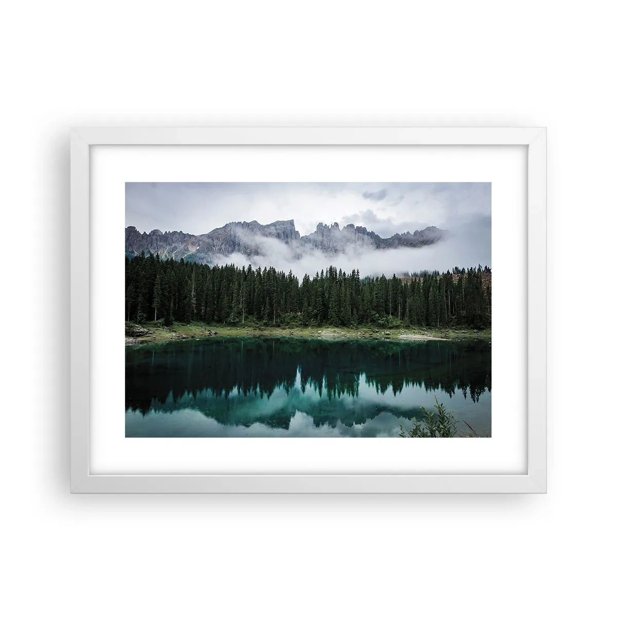 Affiche dans un cadre blanc - Poster - Chut, chut, ne réveillons pas l'eau qui dort - 40x30 cm