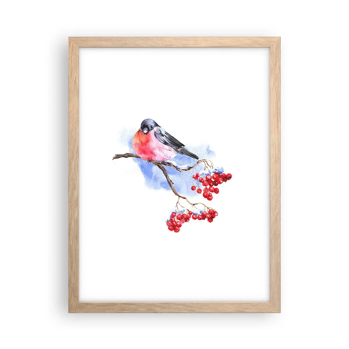 Affiche dans un chêne clair - Poster - L'hiver en couleurs - 30x40 cm