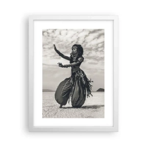 Affiche dans un cadre blanc - Poster - Danse des îles du sud - 30x40 cm