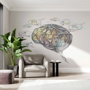 Papier Peint Photo Premium Canvas - L'homme - un grand mystère - Abstraction, Cerveau, Graphique - 250x175 cm