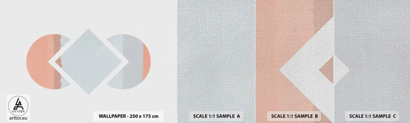 Échantillon de Papier Peint Premium Canvas - La situation est clair - Abstraction, Morceau, Minimalisme - 100x30 cm