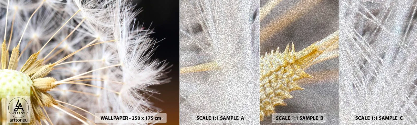 Échantillon de Papier Peint Premium Sand - Juste avant le départ - Fleur, Usine, Nature - 100x30 cm