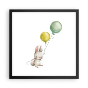 Affiche dans un cadre noir - Poster - Moi aussi je vole! - 40x40 cm