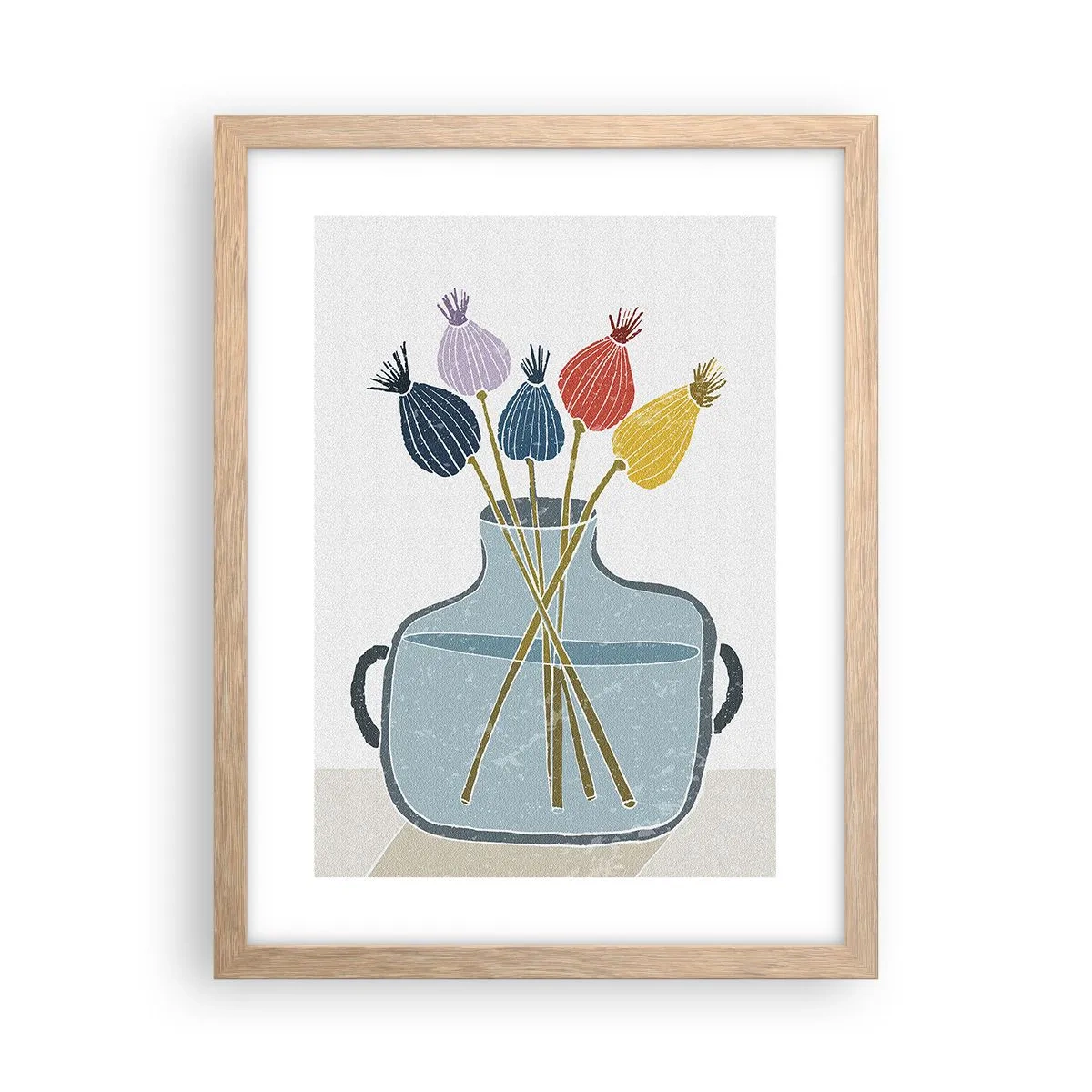 Affiche dans un chêne clair - Poster - Comme s'il avait semé des graines de pavot - 30x40 cm